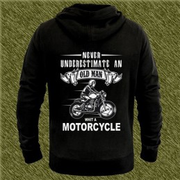 Sudadera never underestimate an old man whit a motorcycle