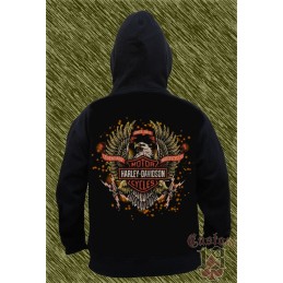 Sudadera harley davidson águila retro dorada