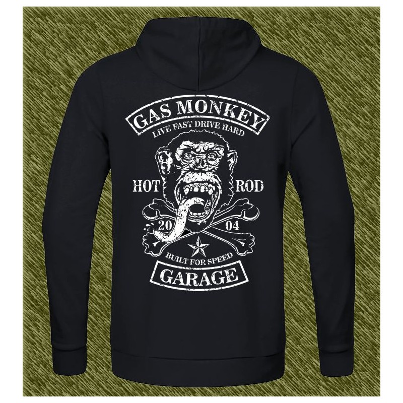 Sudadera gas monkey live fast drive hard blanco