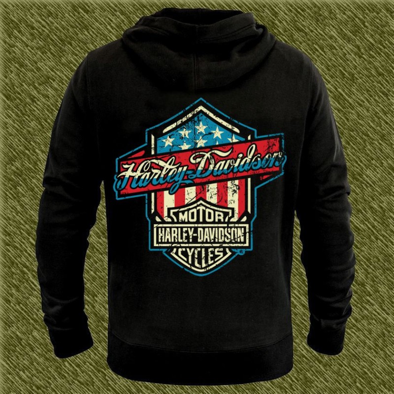 Sudadera harley davidson bandera retro