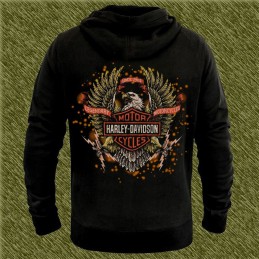 Sudadera harley davidson aguila retro dorada