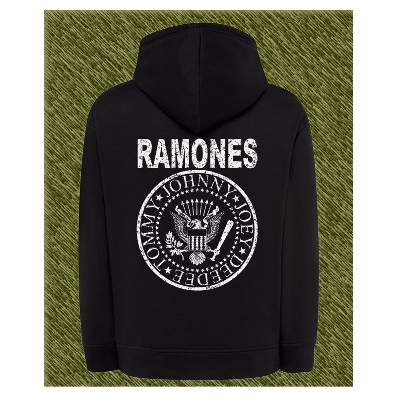 sudadera de mujer ramones blanco