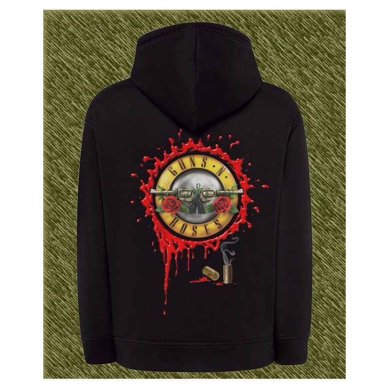 sudadera de mujer guns n roses logo con sangre