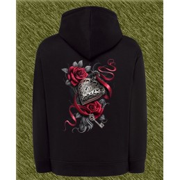 sudadera de mujer corazón rosa