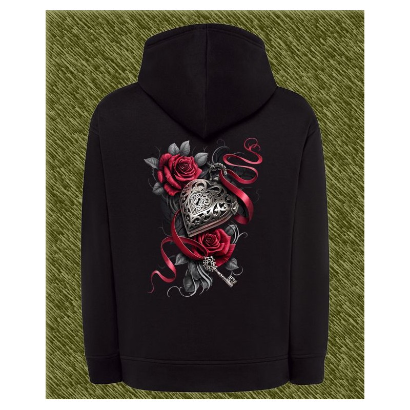 sudadera de mujer corazón rosa