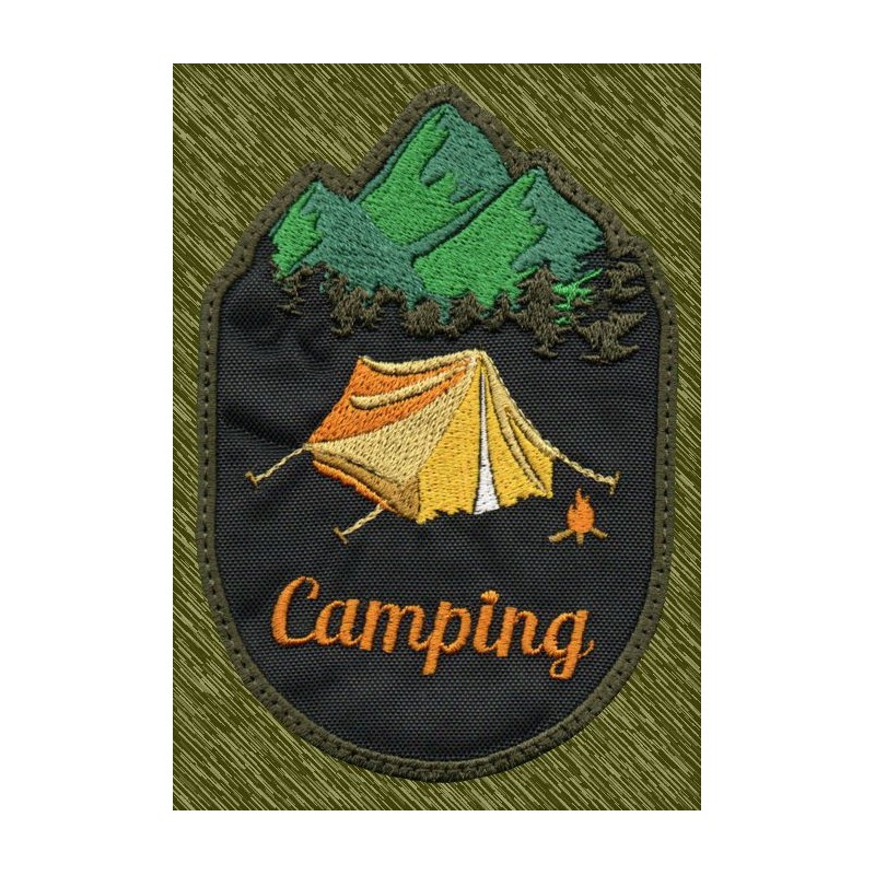 Parche bordado senderismo, camping