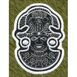 Parche bordado cabeza maya