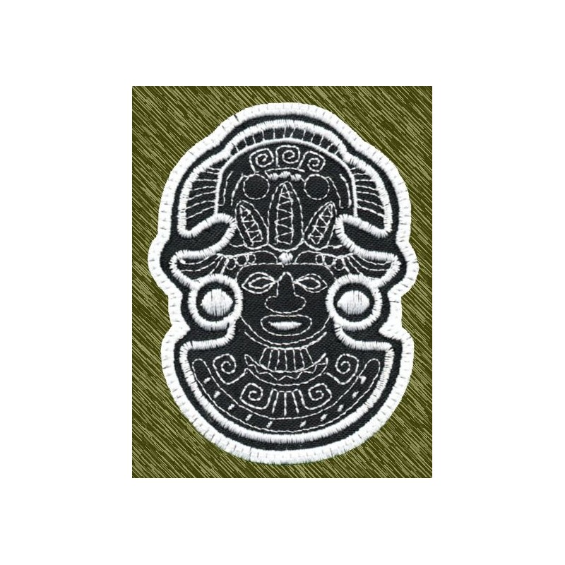 Parche bordado cabeza maya