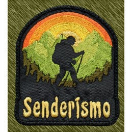 Parche bordado senderismo, senderista