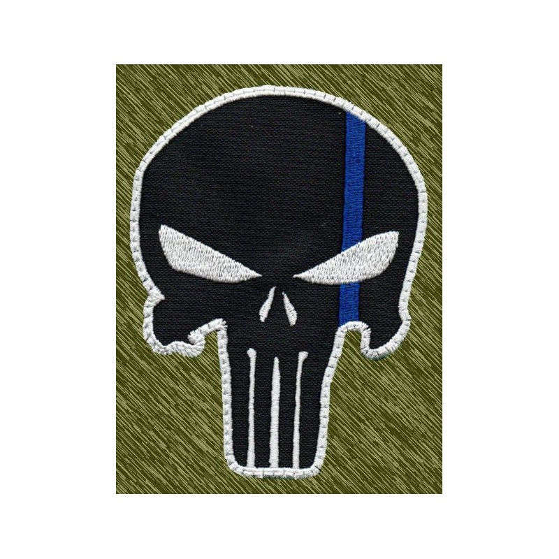 parche bordado, calavera punisher policia local