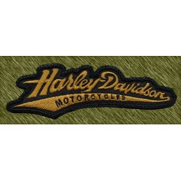Parche bordado, HD motorcycles marrón