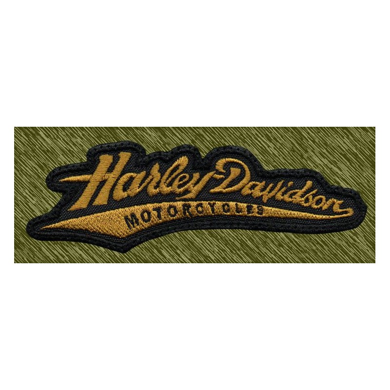 Parche bordado, HD motorcycles marrón