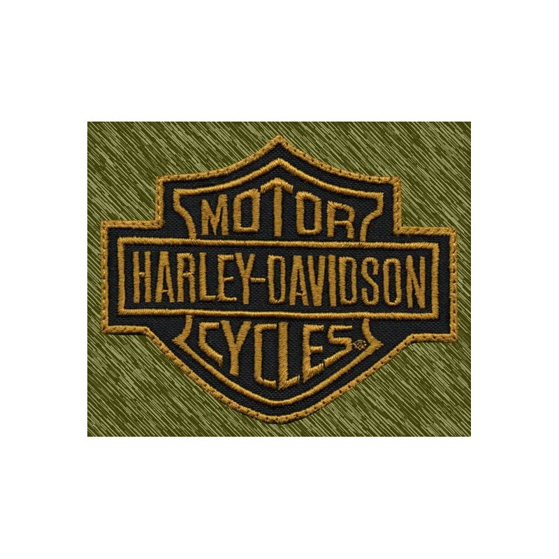 Parche bordado, harley davidson logo marrón