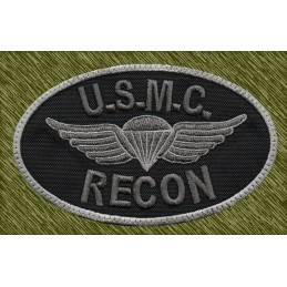 parche bordado, USMC recon gris