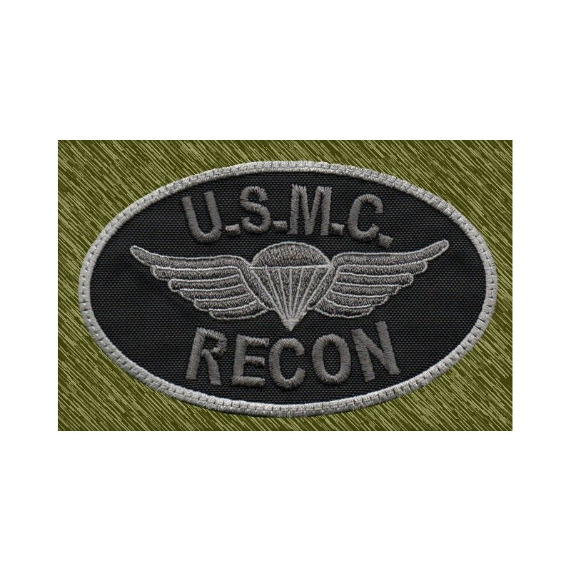 parche bordado, USMC recon gris