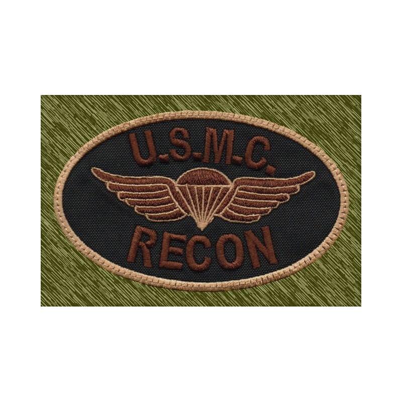 parche bordado, USMC recon marrón