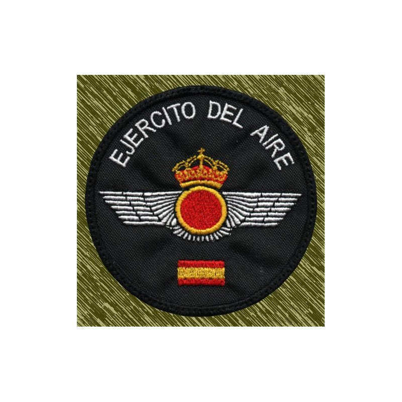 parche bordado, ejército del aire, negro