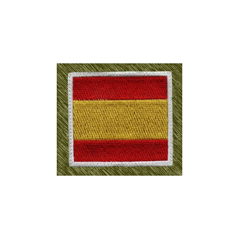 parche bordado, bandera españa, borde blaco 6x5,5cm