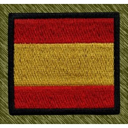 parche bordado, bandera españa, borde negro 7x5,5cm