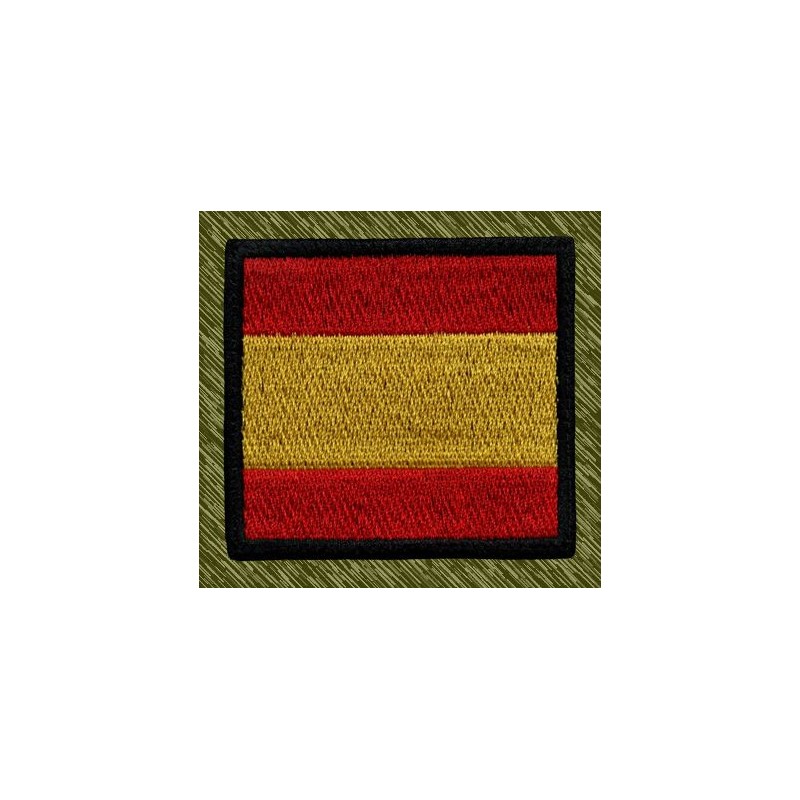 parche bordado, bandera españa, borde negro 7x5,5cm