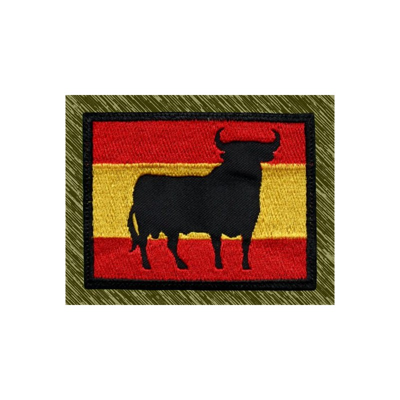 parche bordado bandera españa, con toro osborne