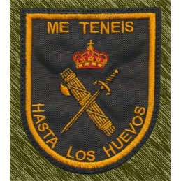 parche bordado, guardia civil, me tenéis hasta los huevos