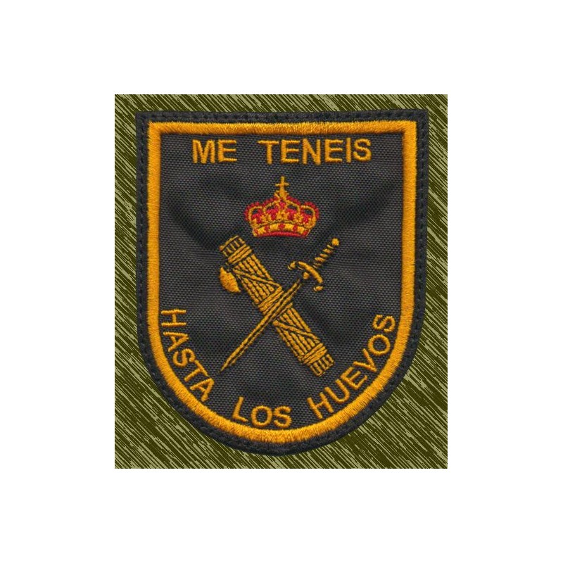 parche bordado, guardia civil, me tenéis hasta los huevos
