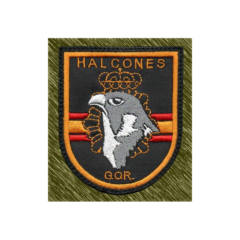 parche bordado, GOR, halcones
