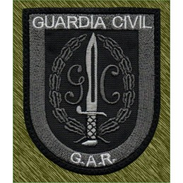 parche bordado, GAR, guardia civil, gris