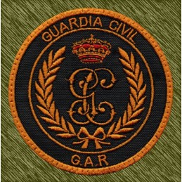 parche bordado, GAR, guardia civil, redondo