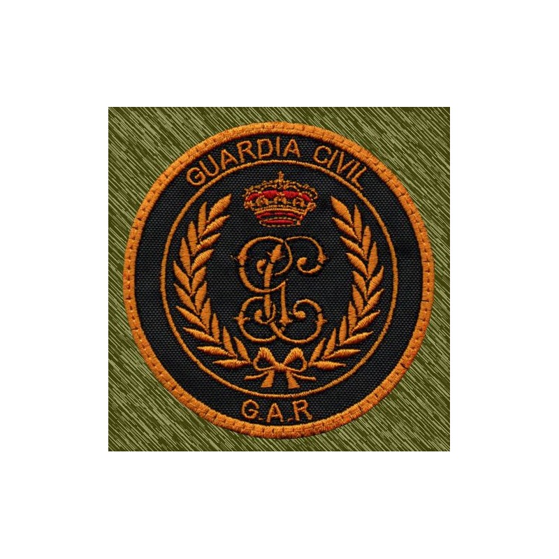 parche bordado, GAR, guardia civil, redondo