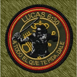 parche bordado, guardia civil, lucas:30, a todo el que te pida, dale