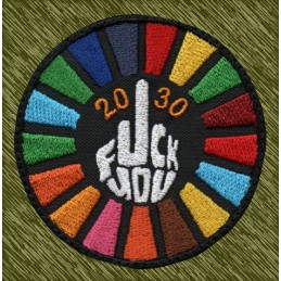parche bordado, agenda 2030, fuck you