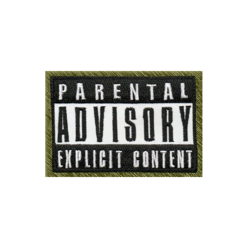 parche bordado, parental advisory