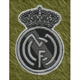 parche bordado Real Madrid, gris y negro