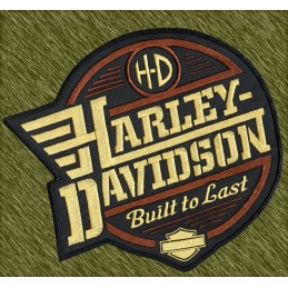 Parche bordado Harley Davidson, built to last