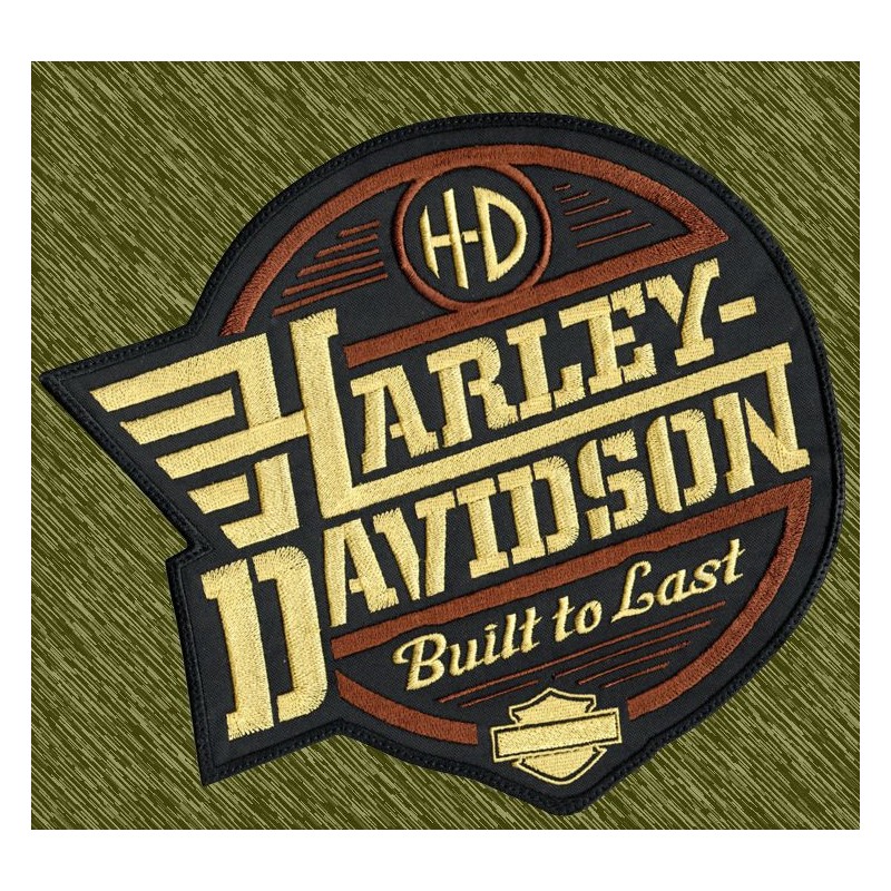 Parche bordado Harley Davidson, built to last