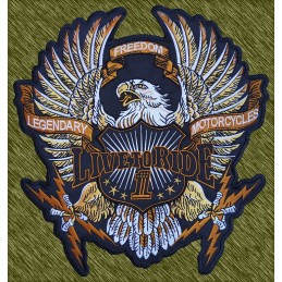 Parche bordado águila live to ride