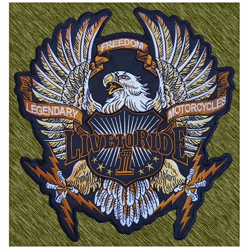 Parche bordado águila live to ride