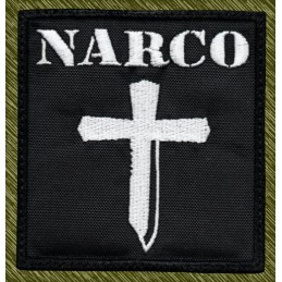 Parche bordado, Narco, cuadrado