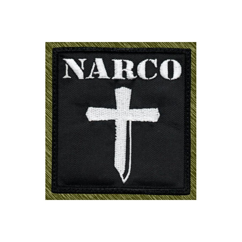 Parche bordado, Narco, cuadrado