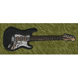 Parche bordado, guitarra fender stratocaster negra