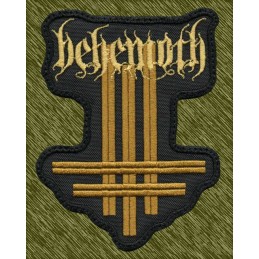 Parche bordado Behemoth, cruz invertida