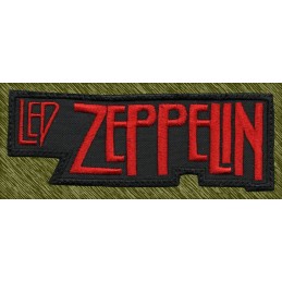Parche bordado Led Zeppelin, letras rojas