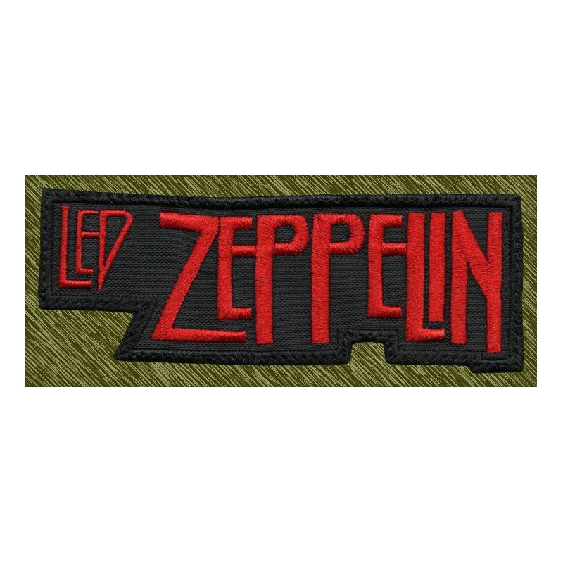 Parche bordado Led Zeppelin, letras rojas