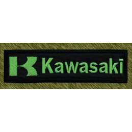 Parche bordado, stick kawasaki, verde