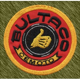 Parche bordado Bultaco, fondo rojo