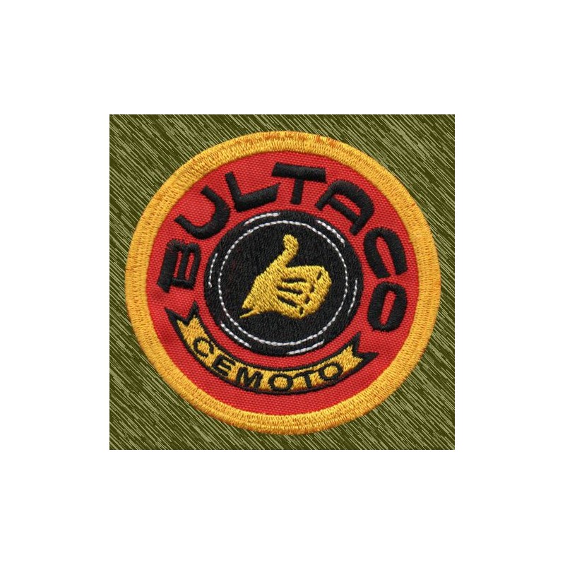 Parche bordado Bultaco, fondo rojo