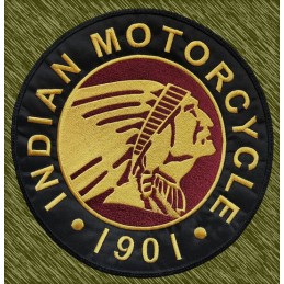 Parche bordado Indian Motorcycle 1901, redondo para espalda