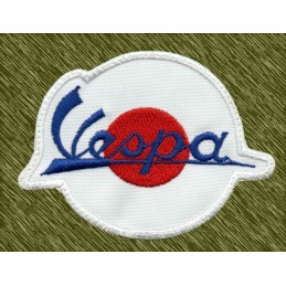 Parche bordado Vespa, fondo blanco